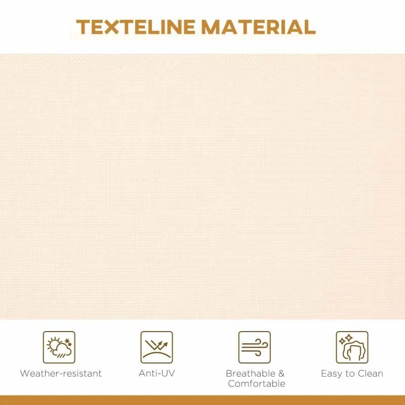 Outsunny 3 Seater Garden Swing Chair With Canopy - Beige - 84A-234BG - Image 8