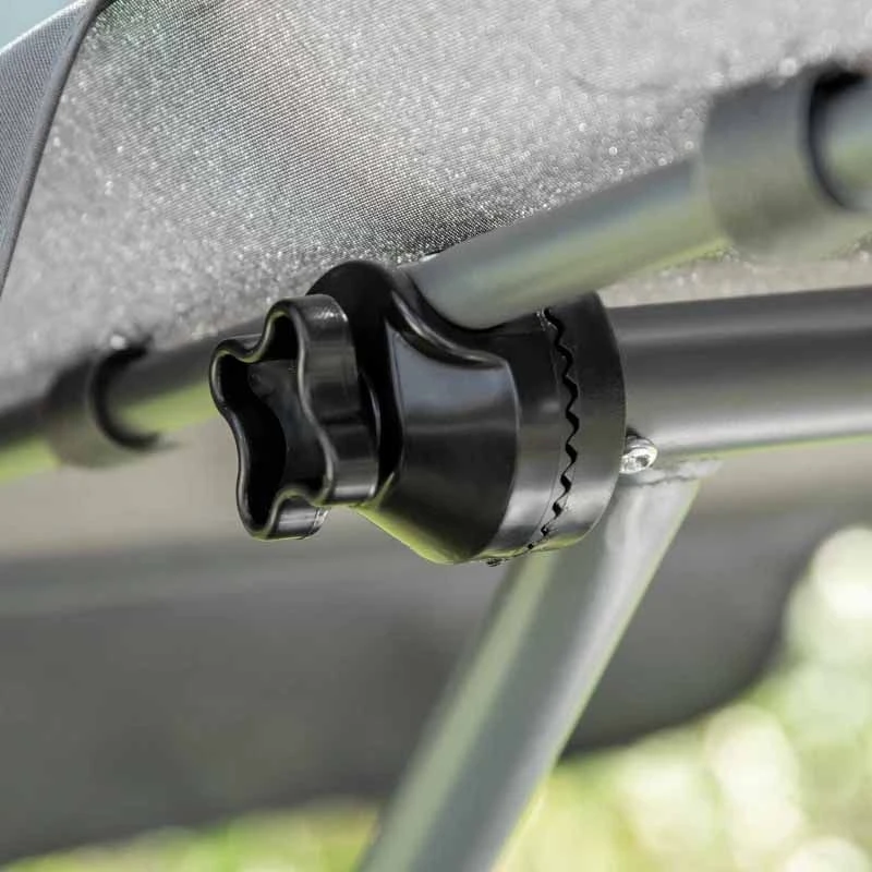 Outsunny Double Hammock Sun Lounger With Canopy - Grey - 84B-174GY - Image 9