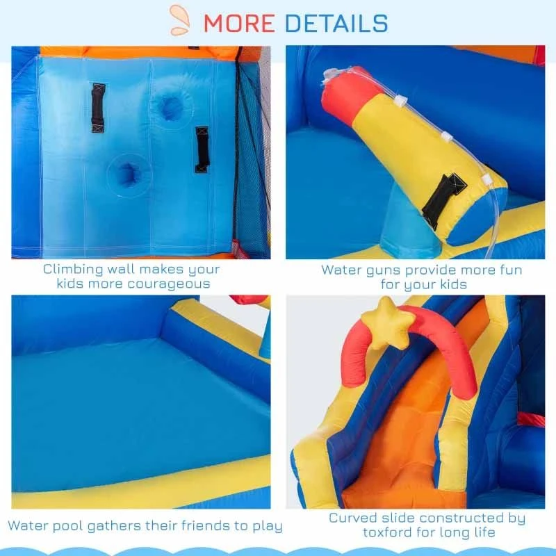Outsunny 5 In 1 Kids Inflatable Bouncy Castle - 342-051V70 - Image 10