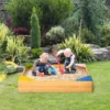 Outsunny Kids Wooden Sand Pit With Four Seats - 343-058V00ND