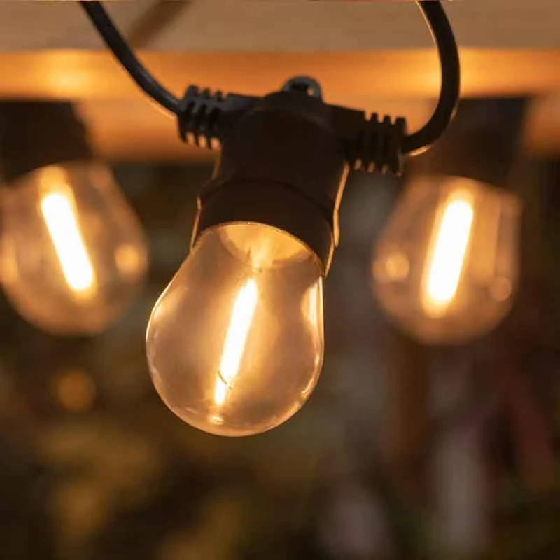 Forum Lighting Wye IP44 Solar Festoon Light 10lt With 0.5w E27 Lamps - Black - ZN-42229 - Image 3